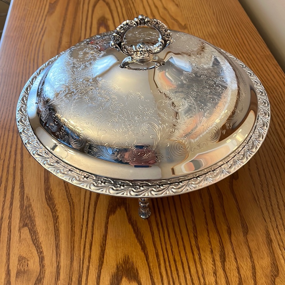 Vintage 1960s Silverplate Casserole Footed Server